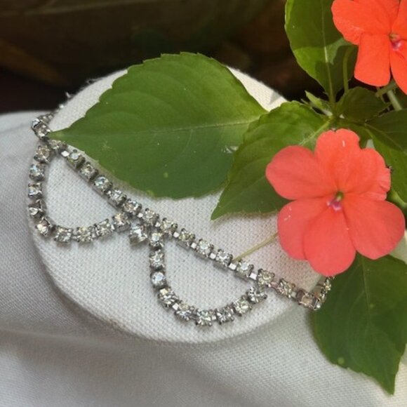 KRAMER Clear Rhinestone Black Tie Choker NECKLACE - Picture 2 of 10